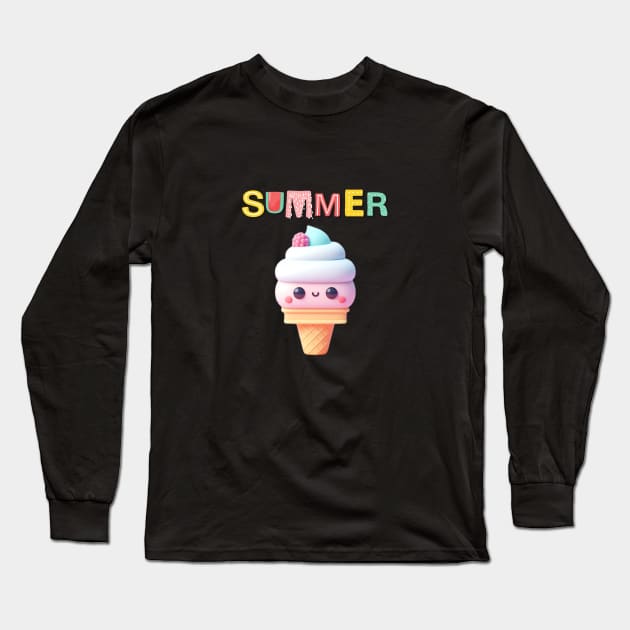 cute ice cream Long Sleeve T-Shirt by starbone